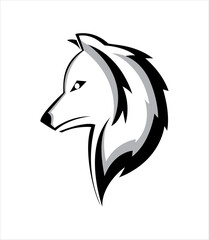 wolf head vector logo design