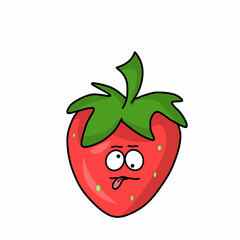 cute character strawberry vector template design illustration