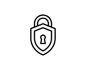 Lock flat icon. Single high quality outline symbol for web design or mobile app.  Lock thin line signs for design logo, visit card, etc. Outline pictogram EPS10