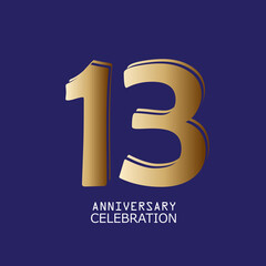 13 Years Anniversary Celebration Vector Template Design Illustration