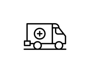 Ambulance premium line icon. Simple high quality pictogram. Modern outline style icons. Stroke vector illustration on a white background. 