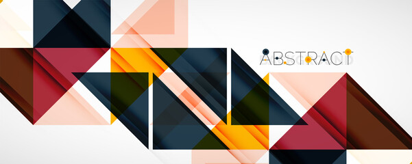 Geometric abstract background. Techno color triangle shapes. Vector illustration for covers, banners, flyers and posters and other designs