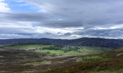 Beautiful scenery along the way of road trip from Inverness to Aviemore , Scotland