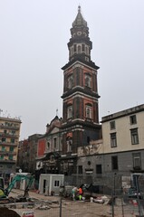 Fototapeta na wymiar Napoli - Cantiere edile in Piazza del Carmine