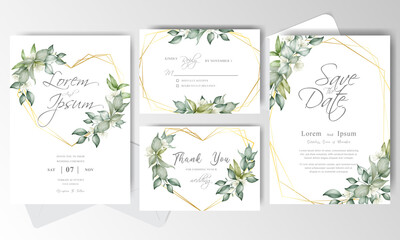 Watercolor and Greenery Wedding Invitation stationery