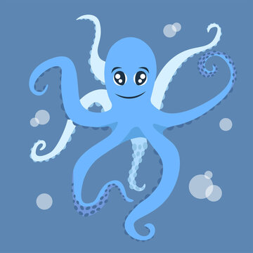 Flat illustration: The Jolly octopus