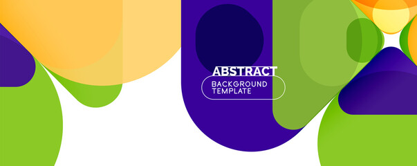 Modern geometric round shapes and dynamic lines, abstract background. Vector illustration for placards, brochures, posters and banners