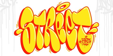 Abstract Hip Hop Graffiti Style Words Street Art Vector Illustration Art - obrazy, fototapety, plakaty