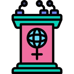 Podium icon, International Women's Day related vector