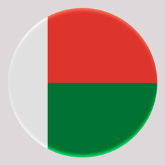 3D Flag of Madagascar on circle