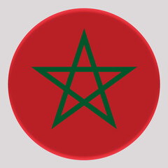 3D Flag of Morocco on circle