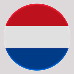 3D Flag of Netherland on circle