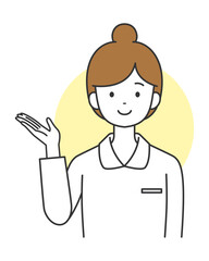 案内をする看護師　イラスト素材