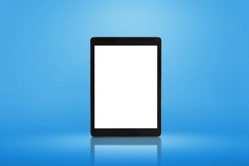Blank tablet screens on a colored background