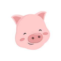National pig day. Pink pig head icon