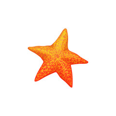 Fototapeta na wymiar Cartoon icon of five-finger starfish, flat vector illustration isolated.