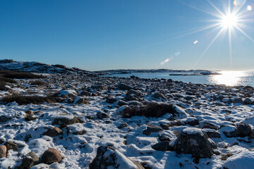 Rays of sun in winter