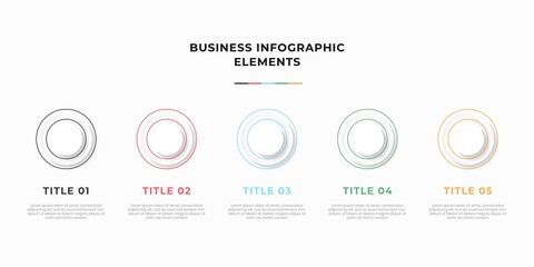 Presentation business infographic template with 5 options or steps. Modern infographic design template. Creative concept of five stages of business project