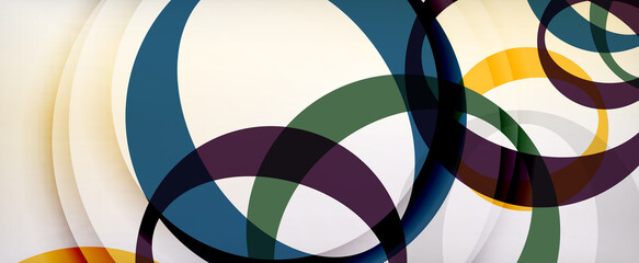 Obraz premium Ring geometric shapes, o letter repetition wallpaper. Abstract background for business or technology presentations, internet posters or web brochure covers