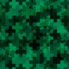 Cross pavement ornament seamless pattern. Camouflage mosaics wallpaper