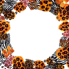 Animal frame. Abstract border on white background