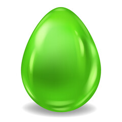 Green Realistic Easter Egg Colored Glossy. Vector illustration isolated
