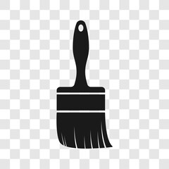 Paint brush black icon. Solid logo vector illustration isolated on transparent background.