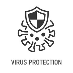 Immune from virus icon on white background. Vector illustration.