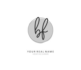 BF Initial letter handwriting and signature logo. A concept handwriting initial logo with template element.