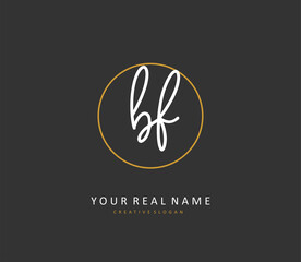BF Initial letter handwriting and signature logo. A concept handwriting initial logo with template element.