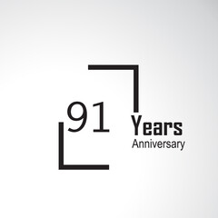 Year Anniversary Vector Template Design Illustration box