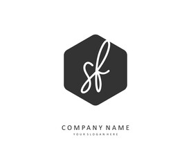 Fototapeta premium SF Initial letter handwriting and signature logo. A concept handwriting initial logo with template element.