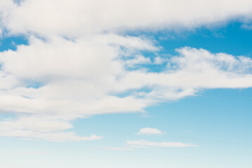 White clouds in blue sky.Winter clouds blue heaven background.