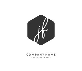 JF Initial letter handwriting and signature logo. A concept handwriting initial logo with template element.