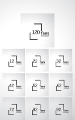 Year Anniversary Vector Template Design Illustration box