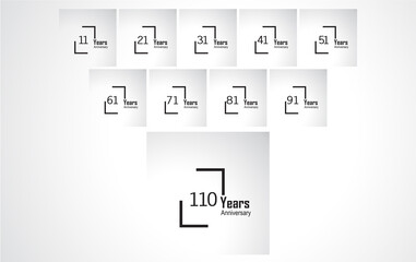 Year Anniversary Vector Template Design Illustration box