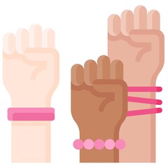 Obraz premium Many Raised Fists icon, International Women's Day related vector