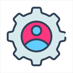 human resource color outline icon, business and finance icon.