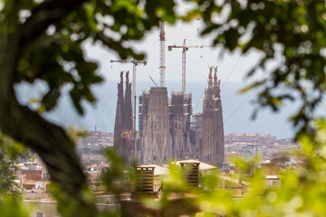 The Sagrada familia cathedral in Barcelona in Spain