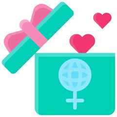 Gift box icon, International Women's Day related vector