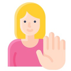 Woman say No icon, International Women's Day related vector