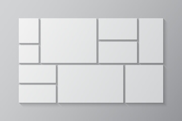 Vector template collage ten frames or photos