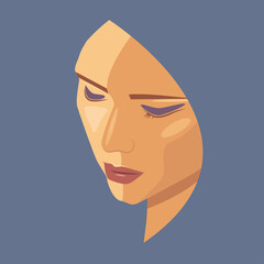 The face of a beautiful woman. Illustration.