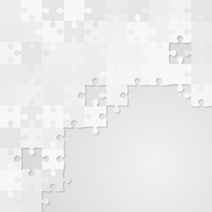 Vector banner made pieces puzzle jigsaw, frame