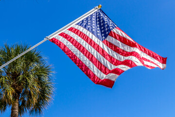 American flag in Fort Lauderdale in Florida
