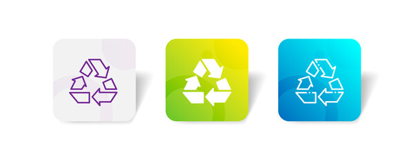 recycle reuse refresh arrow pixel perfect icon set bundle in line, solid, glyph, 3d gradient style