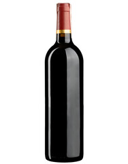 Studio photo of real red wine bottle without sticker