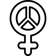 Female with Peace symbol icon, International Women's Day related vector