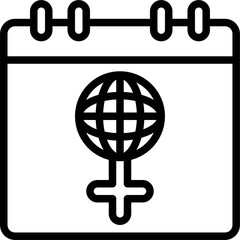 Calendar icon, International Women's Day related vector