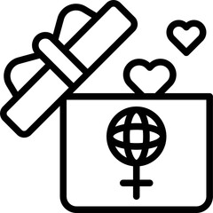 Gift box icon, International Women's Day related vector